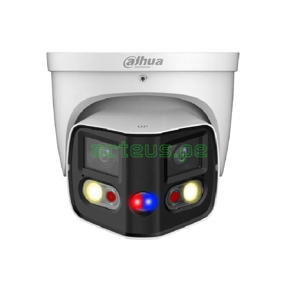 DAHUA IPC-PDW3849-A180 TIOC Cámara de Seguridad IP POE 4K 8MP 2x4MP 2.8mm WDR IP67 Mic Parlante LED20m/IR 25m WIZSENSE