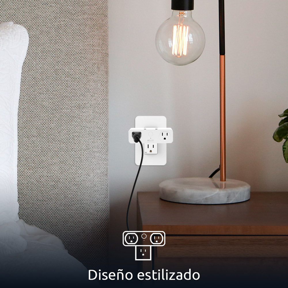 NEXXT SOLUTIONS NHP-D610 Enchufe Tomacorriente Inteligente WIFI 2 Tomas 100-240VAC 15A