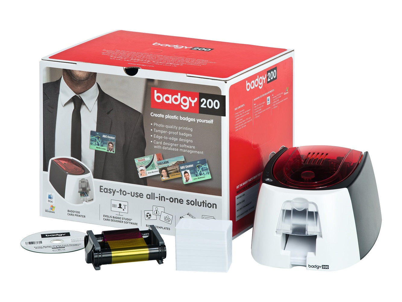 EVOLIS B22U0000RS BAGDY 200 Kit Impresora de Tarjetas PVC USB