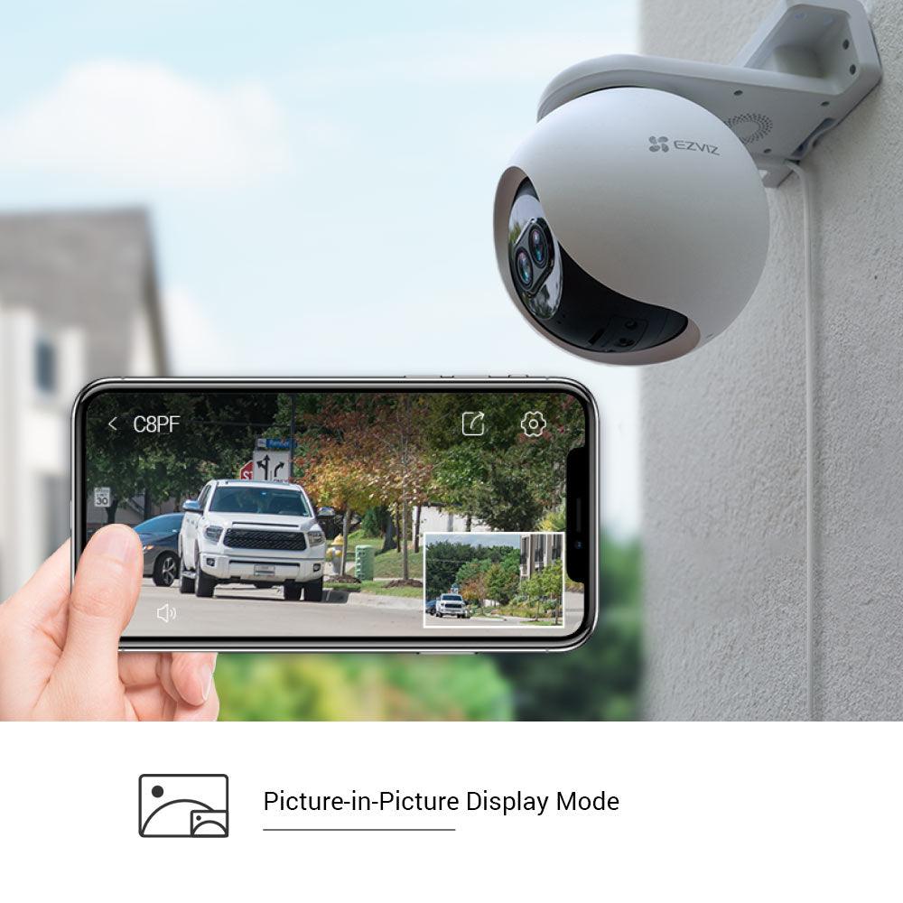EZVIZ CS-C8PF, Cámara de Vigilancia WIFI 2MP Full HD Domo PTZ IA. Micrófono y Parlante. Doble Lente. CS-C8PF-A0-6E22WFR - ARTEUS