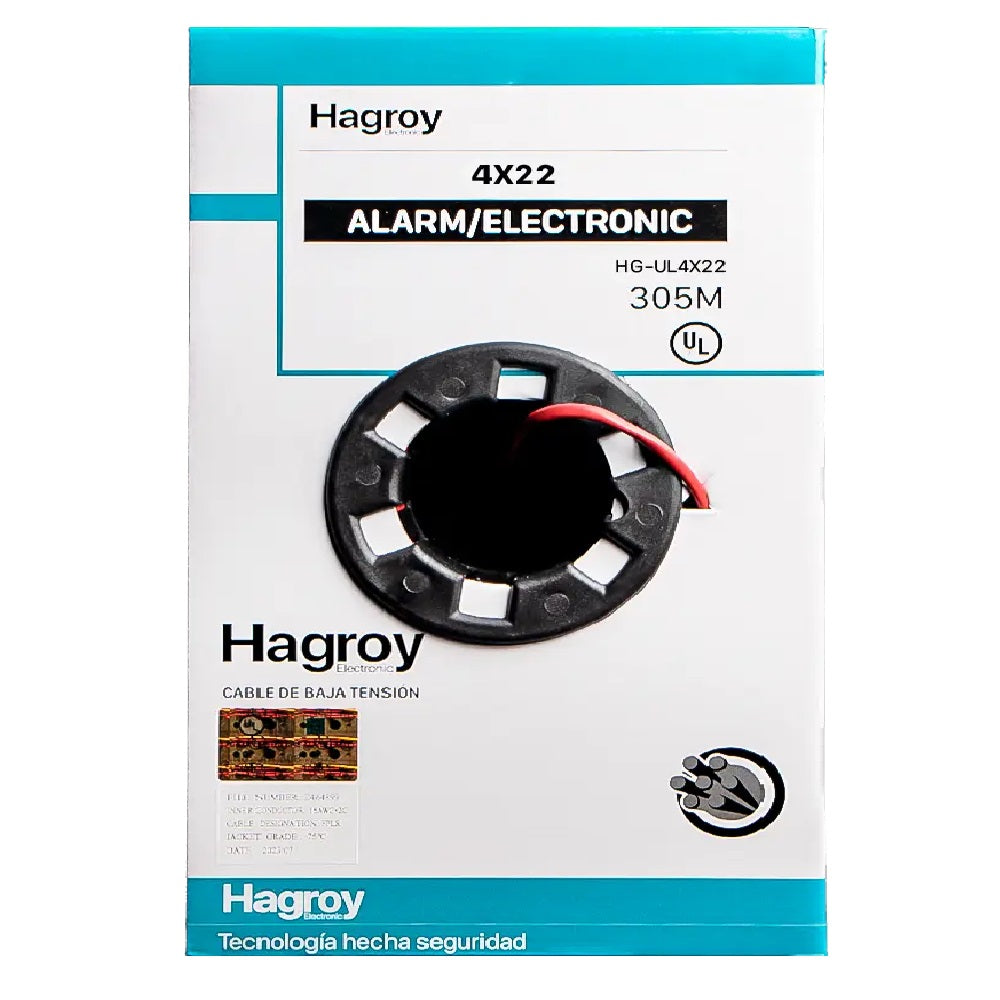 HAGROY HG-UL4X22 Cable Sólido para Incendio FPLR 4x22 305m