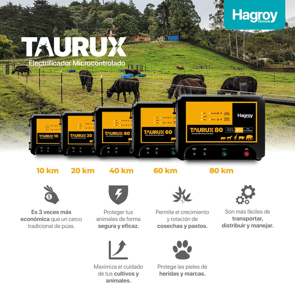 HAGROY TAURUX 20 Energizador Ganadero 20Km 2.5Jouls