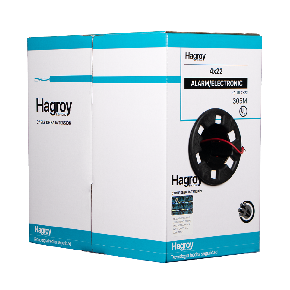 HAGROY HG-UL2X16 Cable Sólido para Incendio FPLR 2x16 305m