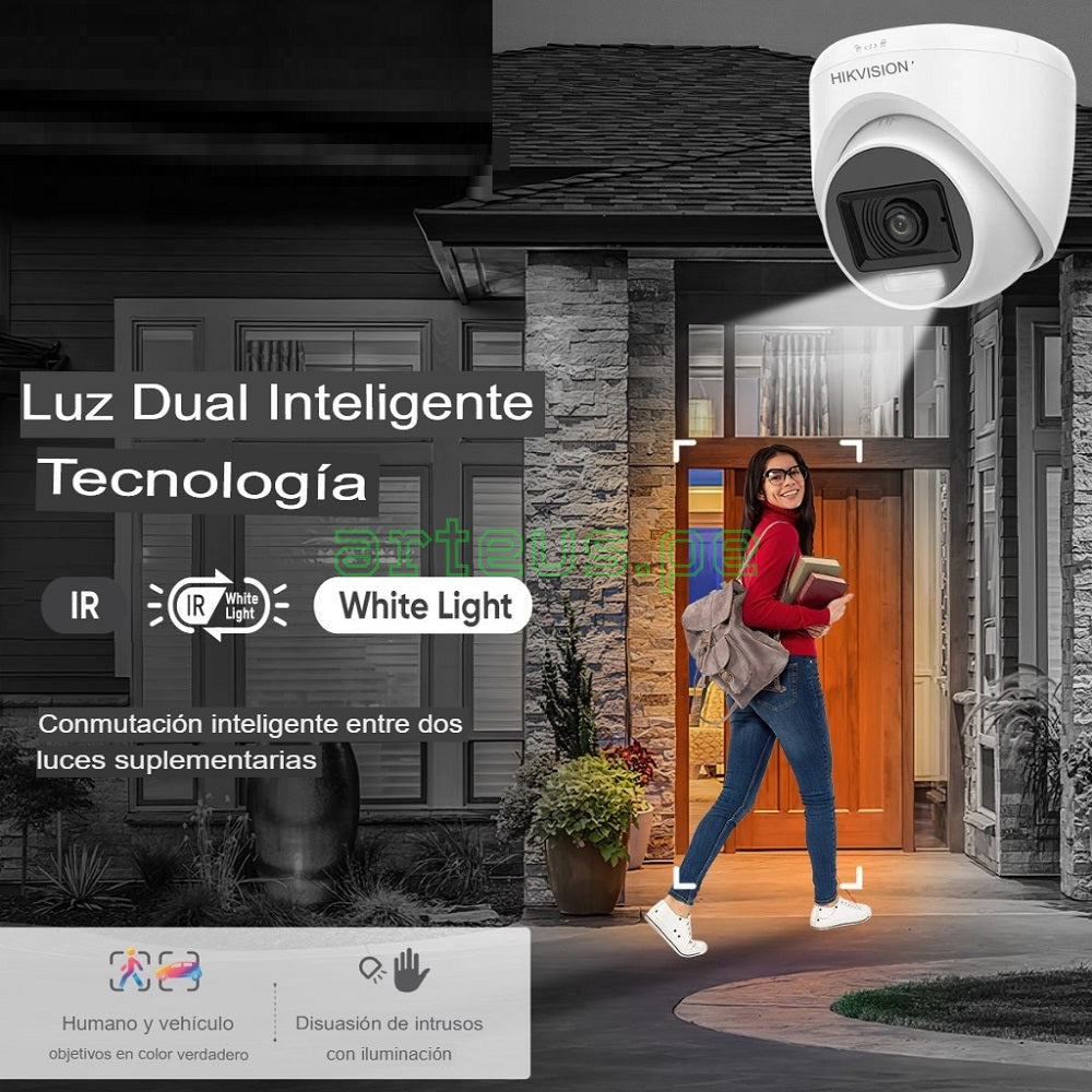 HIKVISION DS-2CE78D0T-LXTS Cámara de Seguridad 2MP Lente Fijo IR40 Audio 2 Vías