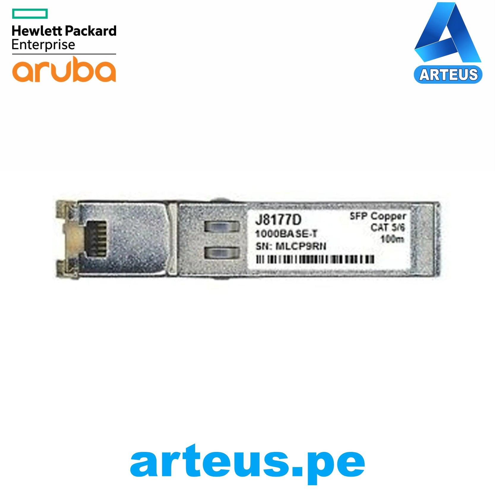 HPE ARUBA J8177D - Transceptor Aruba J8177D, 1G SFP, RJ45, 1000Base-T, Cat5e . - ARTEUS