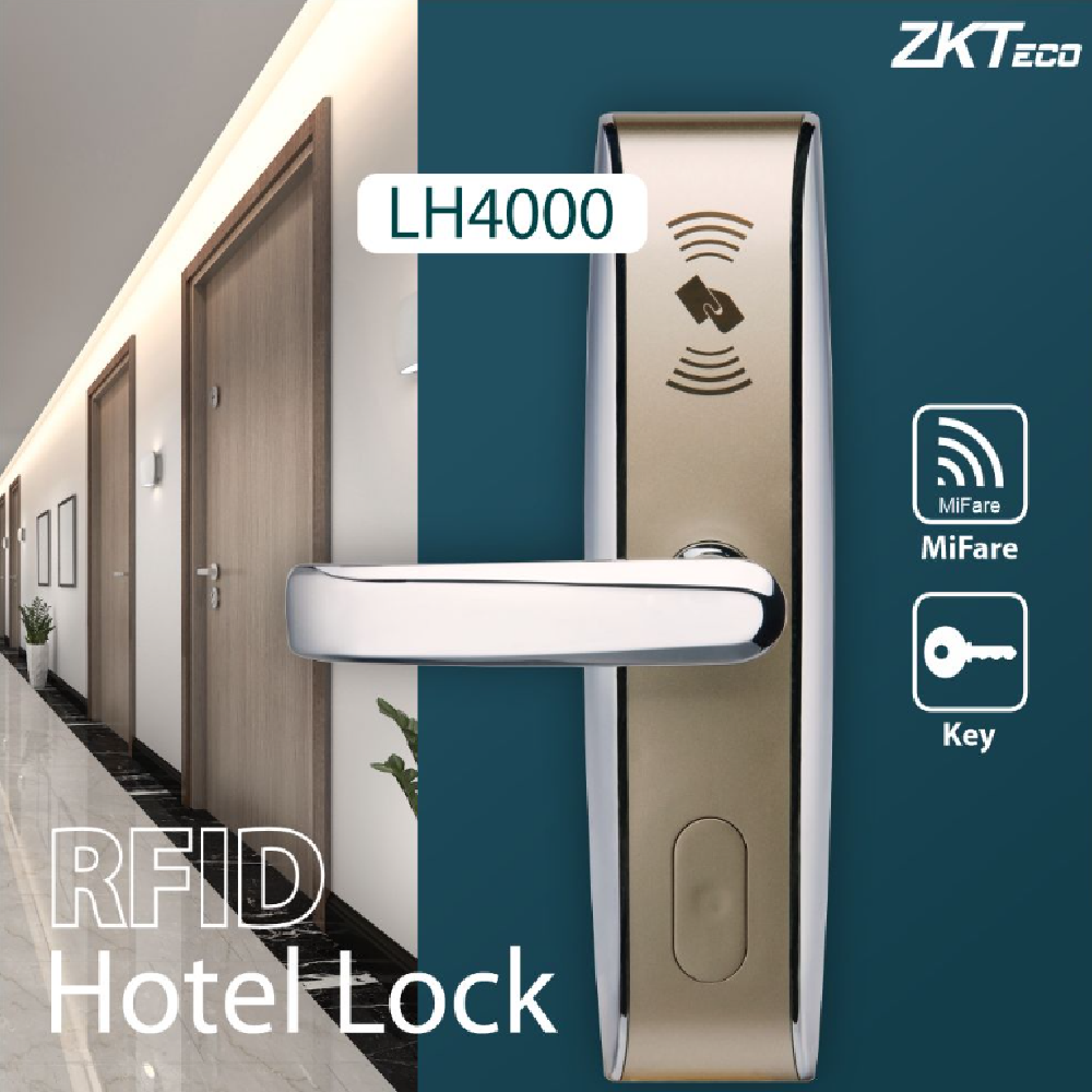 ZKTECO LH4000/L Cerradura Inteligente Hotelera Izquierdo con Lector de Tarjeta MIFARE