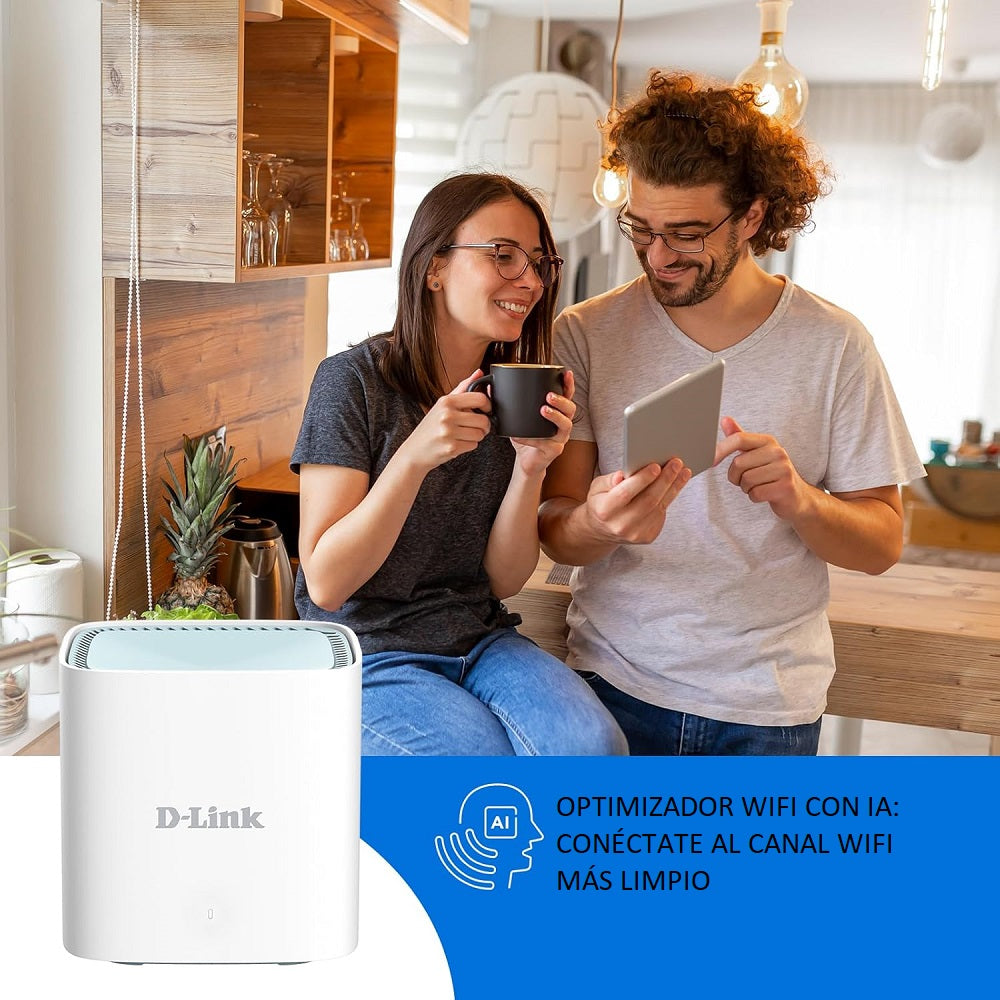 D-LINK M15-2 Kit 2 Router Mesh WiFi6 AX1500 Gigabit Doble Banda