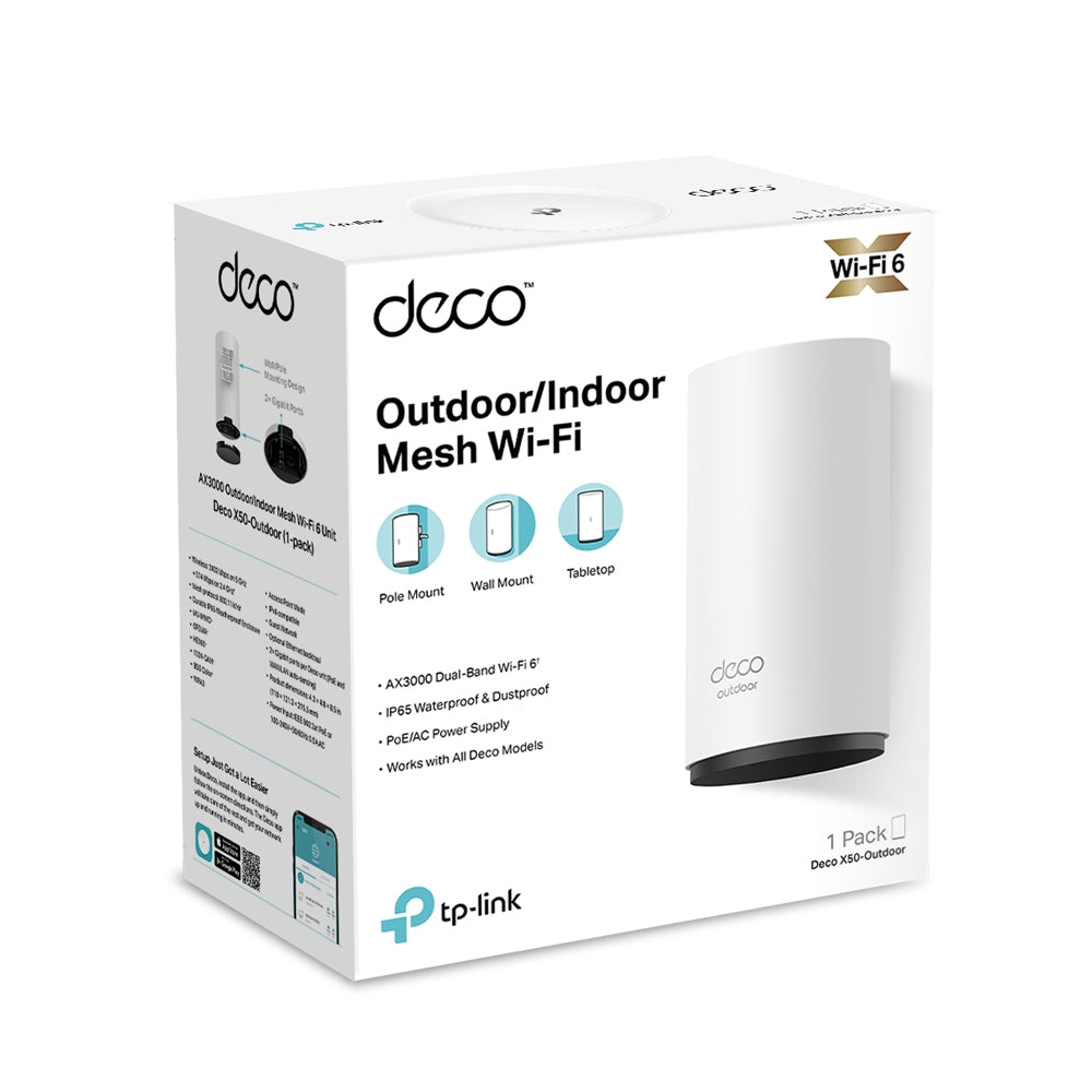 TP-LINK DECO X50-OUTDOOR 1-Pack Router Mesh WiFi6 AX3000 Doble Banda