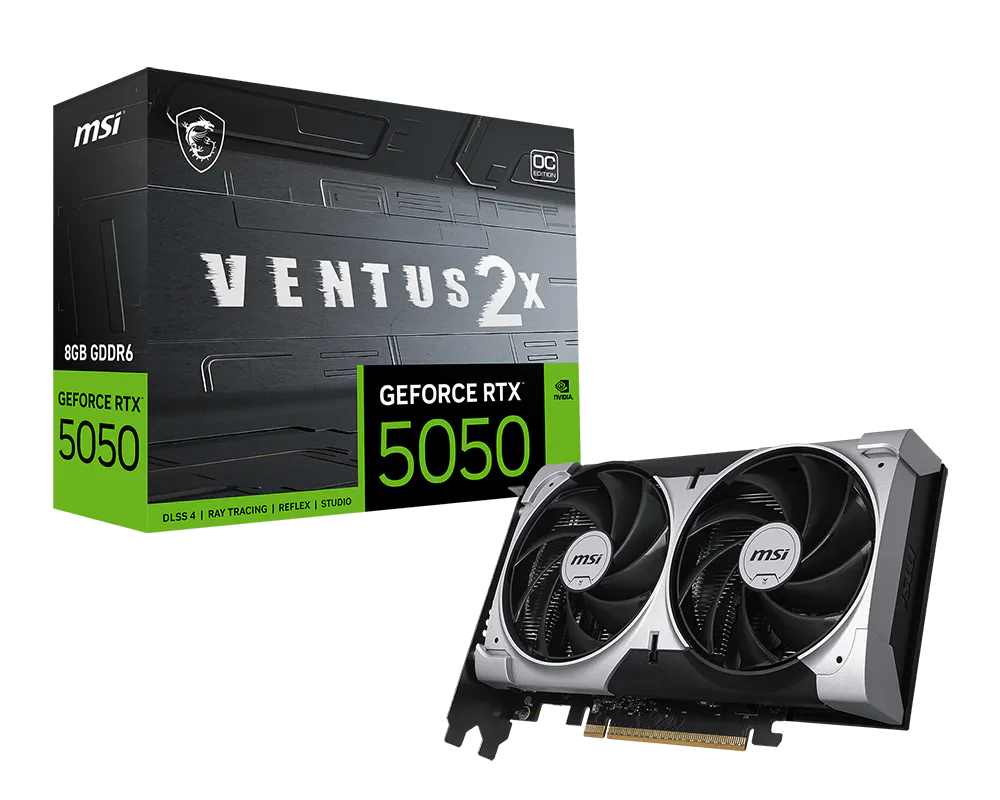 MSI RTX 5050 8G VENTUS X2 OC Tarjeta de Video 8GB VRAM 912-V538-010