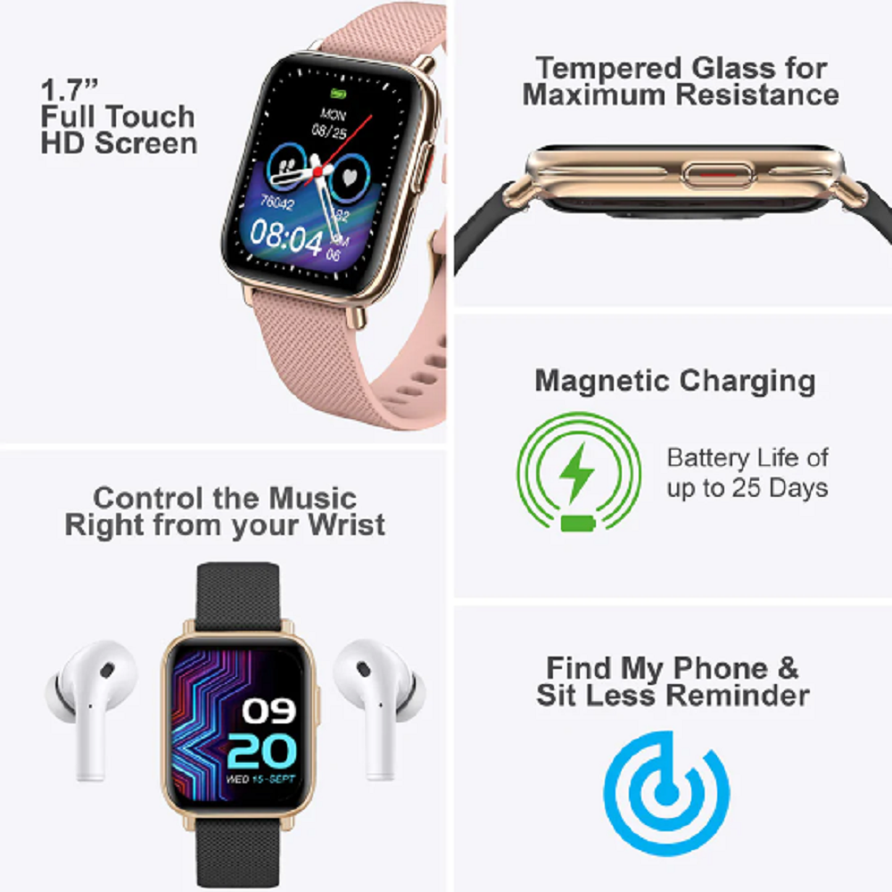 ARGOMTECH S50RG Reloj Inteligente BLUETOOTH Full Touch HD 1.7" rosado ARG-WT-6050RG