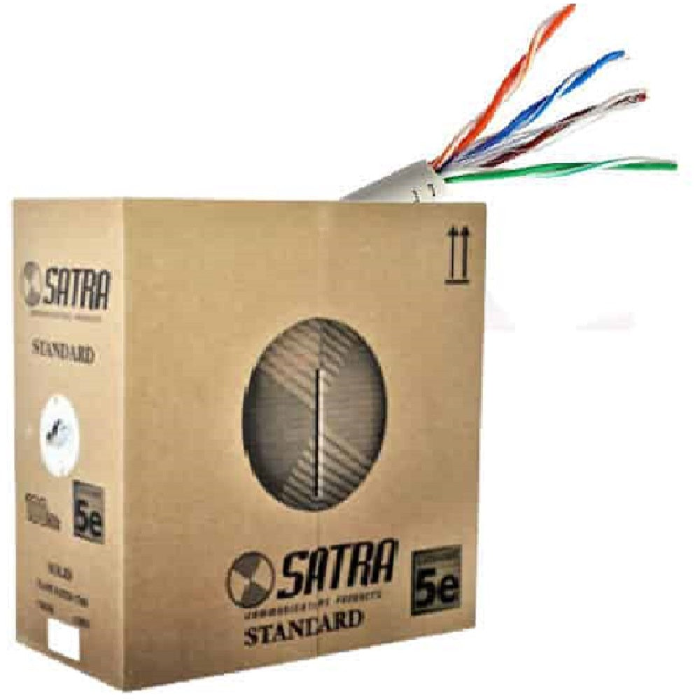SATRA 0201013006 Cable de Red UTP Cat5e 24AWG Cobre Sólido UL Gris 305m