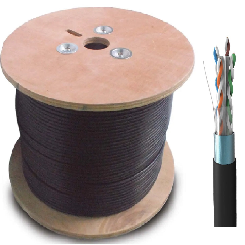SATRA 0202053010 Cable de Red F/UTP PE Cat6 Cobre Solido 23AWG Exterior Negro 305m