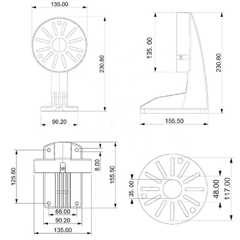 YUS CASD01-A, Soporte de Pared para Cámara tipo Domo Aluminio