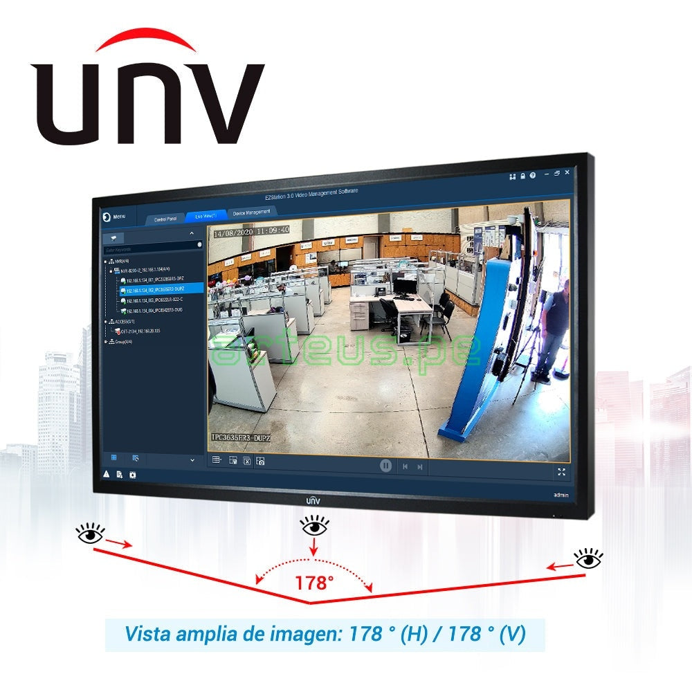 UNIVIEW MW3255-F-V Monitor led 55" 4K profesional para videovigilancia 24x7