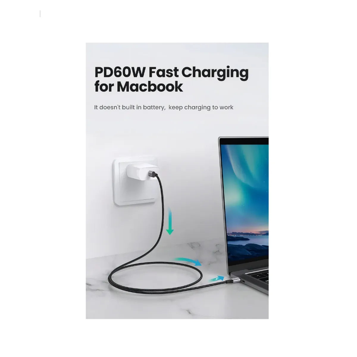 UGREEN US261 50150 Cable Redondo USB-C a USB-C 1m