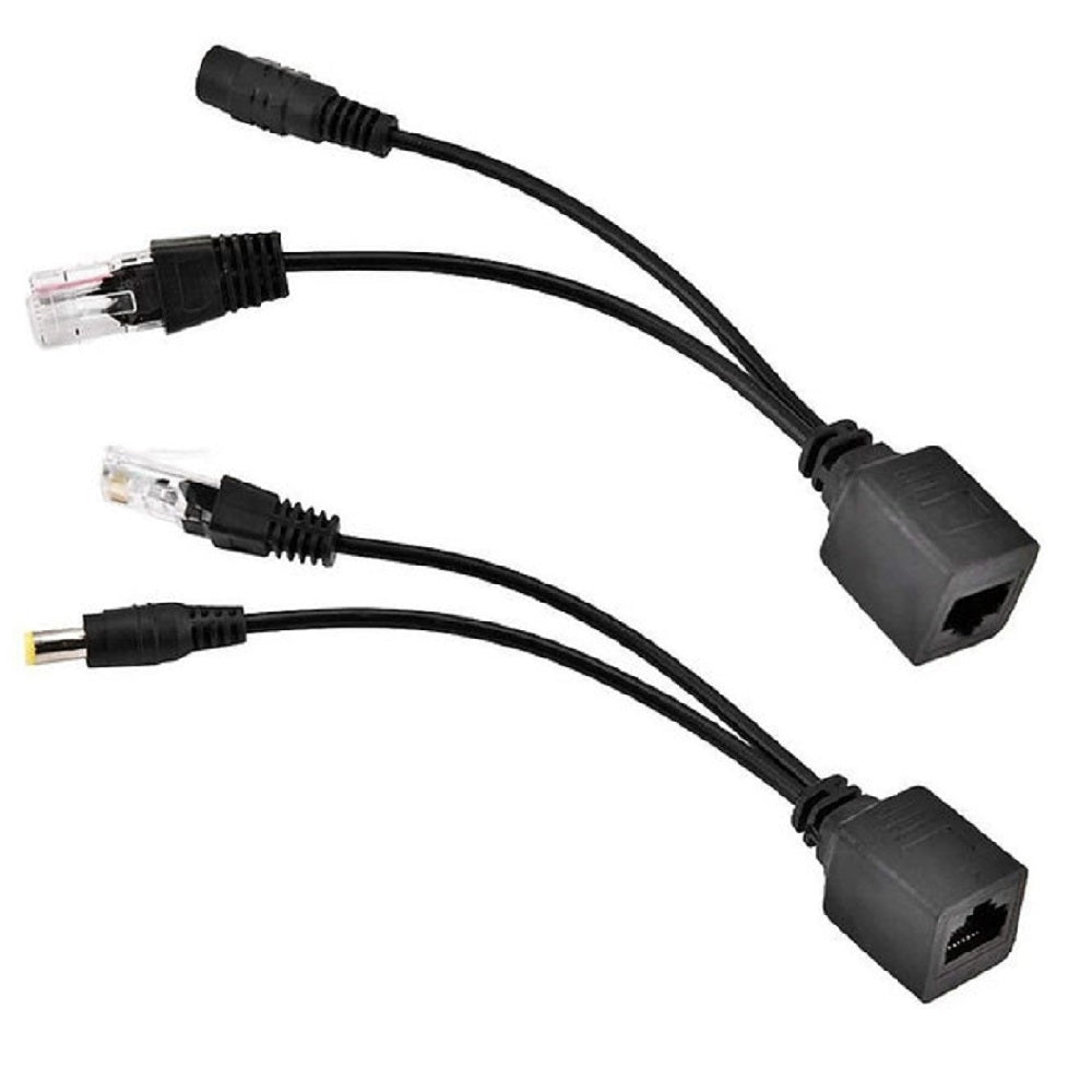 YUS POE00 Par Cable Conector Inyector PoE Pasivo 12V Ethernet RJ45