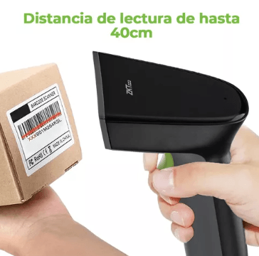 ZKTECO ZKB202S, Lector escáner digital de códigos de barra pistola de mano con conexión USB. Inalámbrico. Lectura 1d/2d. Accesorio para facturación electrónica pos - ARTEUS