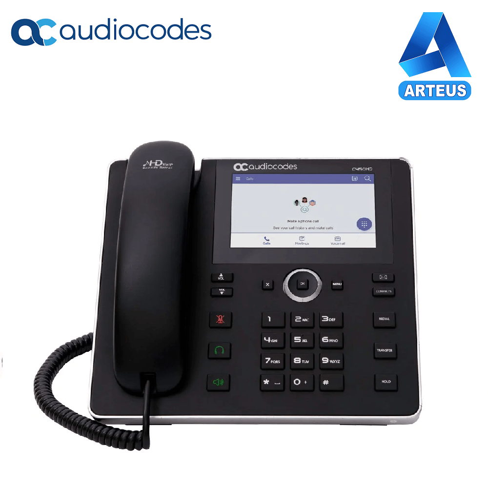 Telefono IP para teams AUDIOCODES TEAMS-C450HD pantalla lcd 5", 2 puertos giga, poe. - ARTEUS
