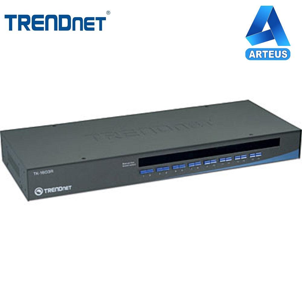Switch KVM de 16 puertos TRENDnet, montaje en rack, VGA USB PS2 para redes