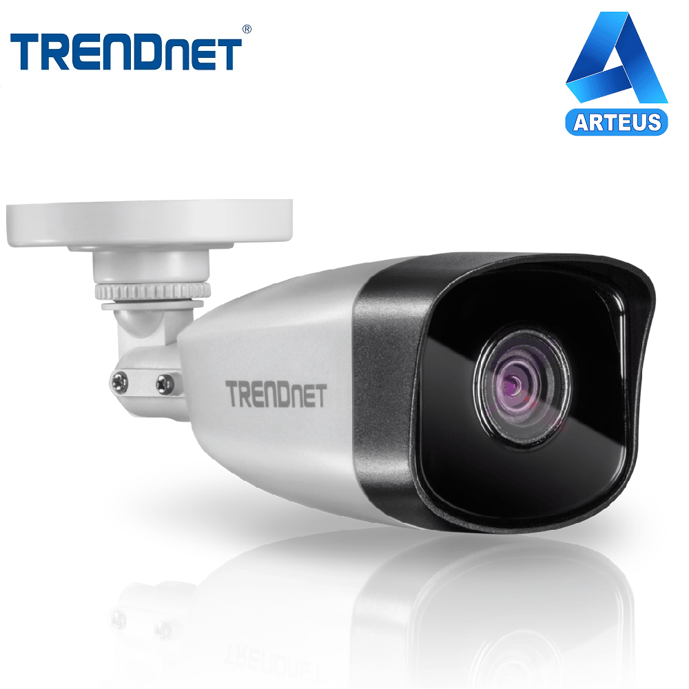 Cámara de videovigilancia IP tipo bala TRENDnet 1MP metálica para seguridad electrónica